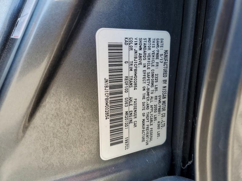52854356 :رقم المزاد ، JN1BJ1CP8HW002854 vin ، 2017 Nissan Rogue Sport مزاد بيع