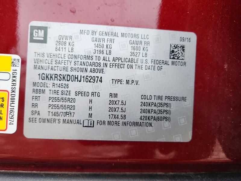 2017 Gmc Acadia Limited მანქანა იყიდება აუქციონზე, vin: 1GKKRSKD0HJ162974, აუქციონის ნომერი: 54132806