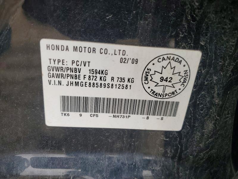 Продаж на аукціоні авто 2009 Honda Fit, vin: JHMGE88589S812581, номер лоту: 51146326