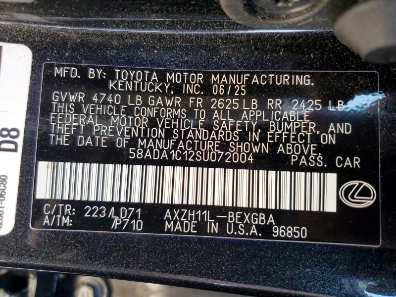 Продажа на аукционе авто 2025 Lexus Es 300h, vin: 58ADA1C12SU072004, номер лота: 54157936