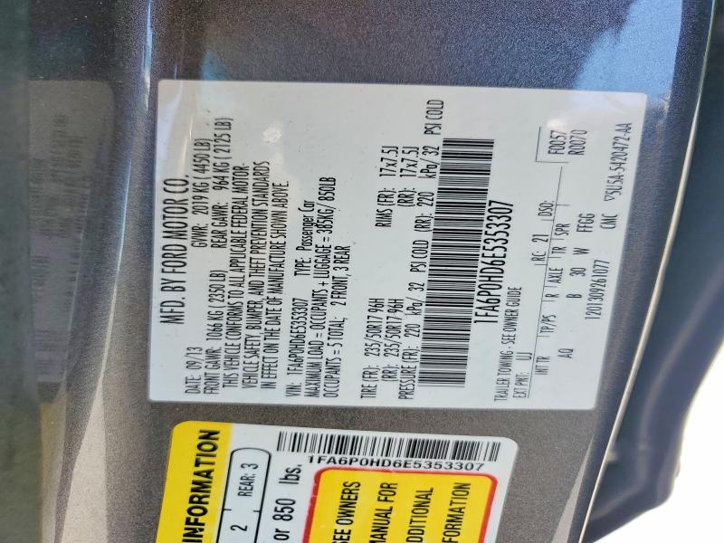Aukcja sprzedaży 2014 Ford Fusion, vin: 1FA6P0HD6E5353307, numer aukcji: 53925806