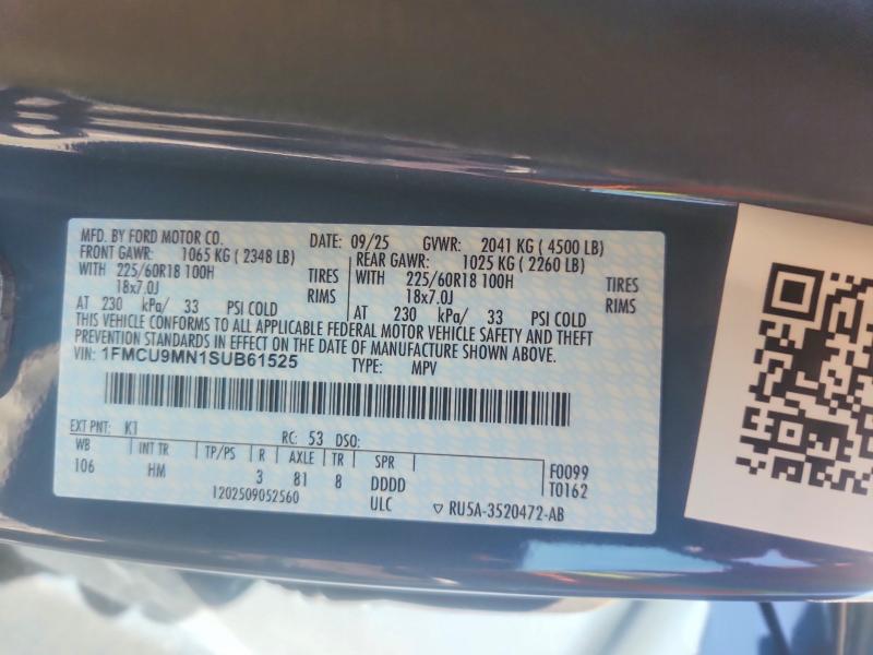 Aukcja sprzedaży 2025 Ford Escape, vin: 1FMCU9MN1SUB61525, numer aukcji: 53638246