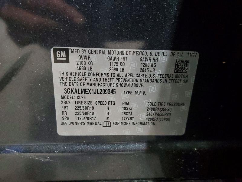 Продаж на аукціоні авто 2018 Gmc Terrain, vin: 3GKALMEX1JL209345, номер лоту: 52120996