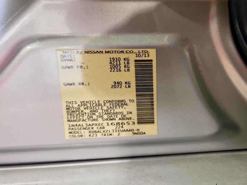 Aukcja sprzedaży 2014 Nissan Altima, vin: 1N4AL3APXEC168653, numer aukcji: 54624056