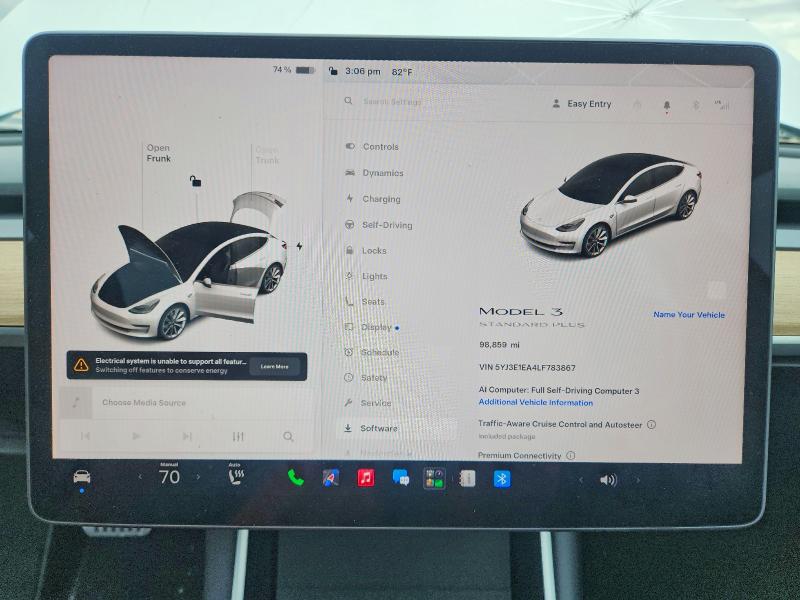 52579386 :رقم المزاد ، 5YJ3E1EA4LF783867 vin ، 2020 Tesla Model 3 مزاد بيع