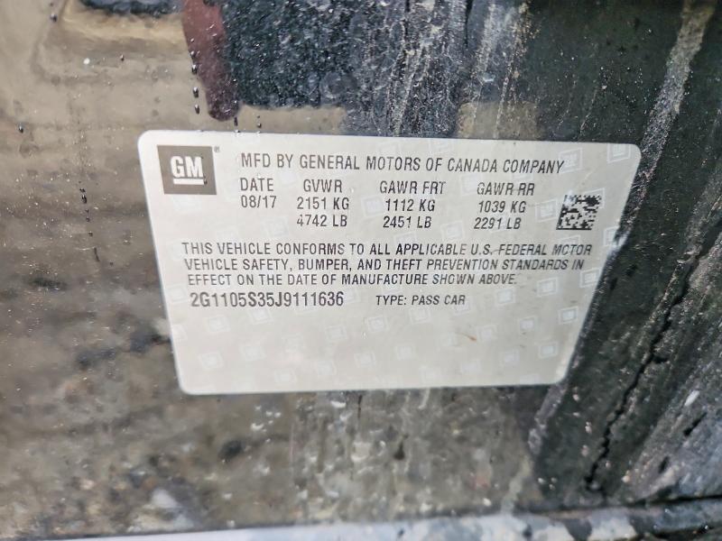Продажа на аукционе авто 2018 Chevrolet Impala, vin: 2G1105S35J9111636, номер лота: 53605326