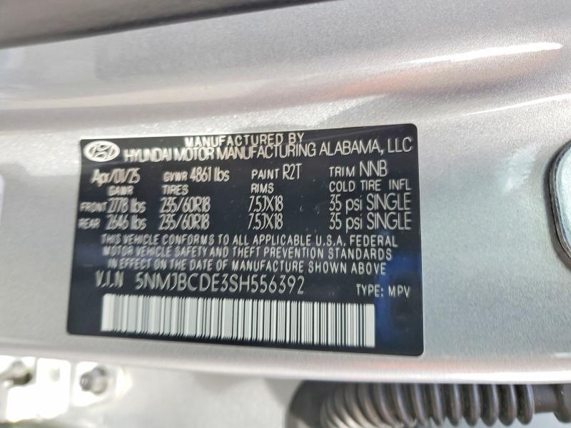 2025 Hyundai Tucson მანქანა იყიდება აუქციონზე, vin: 5NMJBCDE3SH556392, აუქციონის ნომერი: 54044296