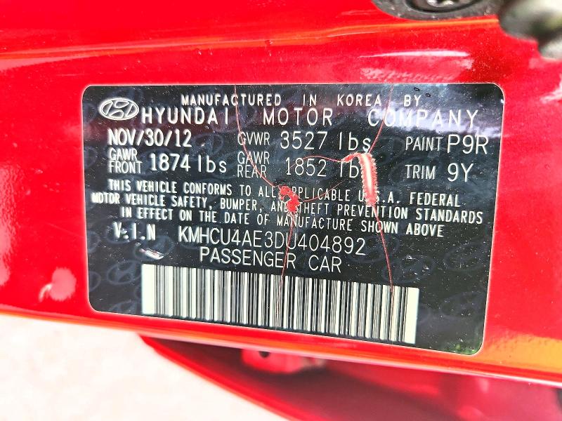 Aukcja sprzedaży 2013 Hyundai Accent, vin: KMHCU4AE3DU404892, numer aukcji: 52427906