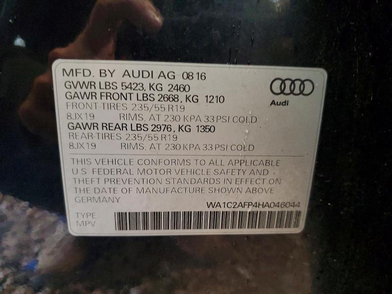 Aukcja sprzedaży 2017 Audi Q5, vin: WA1C2AFP4HA046044, numer aukcji: 52686546