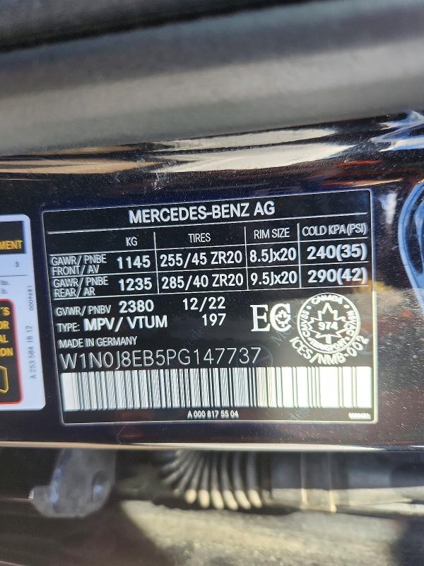 55255786 :رقم المزاد ، W1N0J8EB5PG147737 vin ، 2023 Mercedes-benz Glc Coupe مزاد بيع