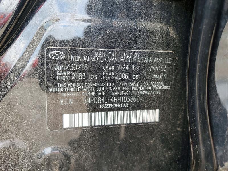 Продаж на аукціоні авто 2017 Hyundai Elantra, vin: 5NPD84LF4HH103860, номер лоту: 52908056