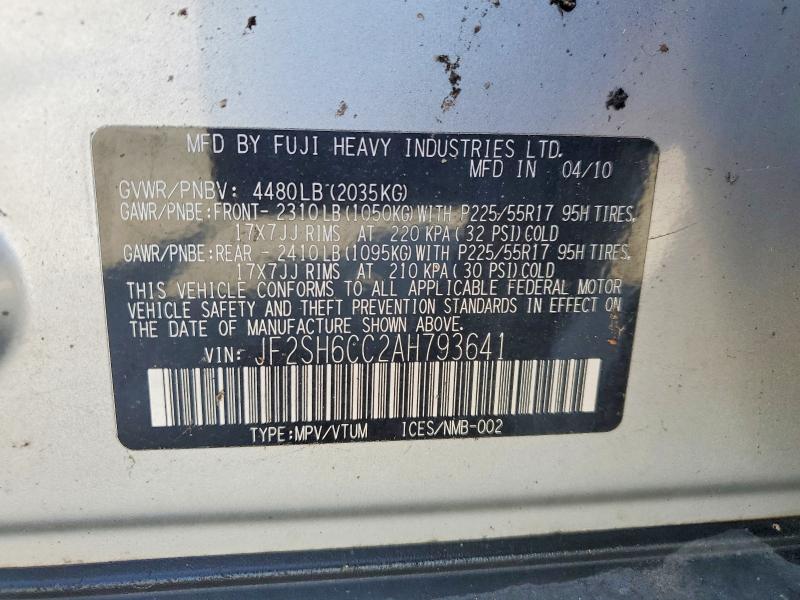 Aukcja sprzedaży 2010 Subaru Forester, vin: JF2SH6CC2AH793641, numer aukcji: 52144366