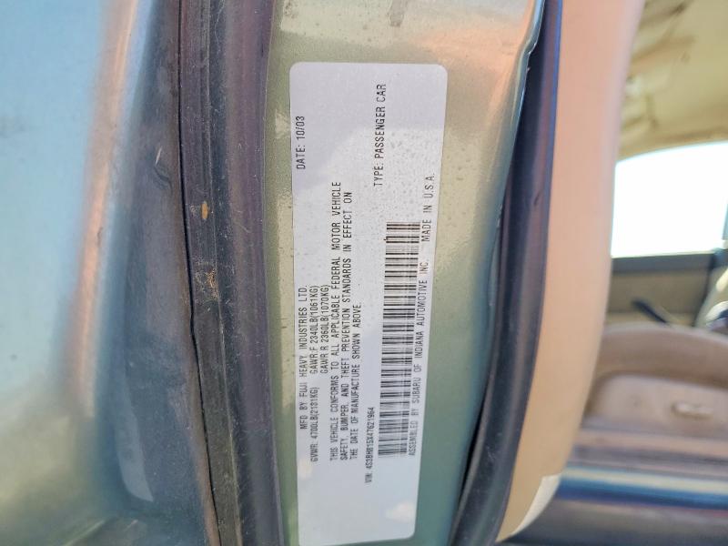 53977906 :رقم المزاد ، 4S3BH815X47621964 vin ، 2004 Subaru Legacy مزاد بيع