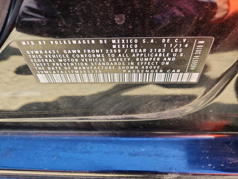 Продажа на аукционе авто 2015 Volkswagen Jetta, vin: 3VWLA7AJ1FM263739, номер лота: 52751226