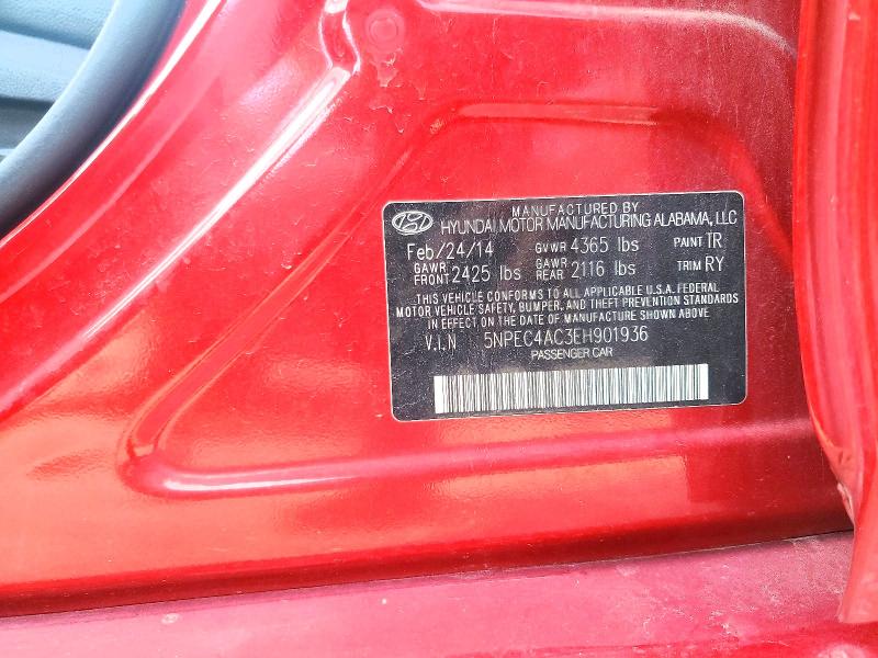 55019256 :رقم المزاد ، 5NPEC4AC3EH901936 vin ، 2014 Hyundai Sonata مزاد بيع