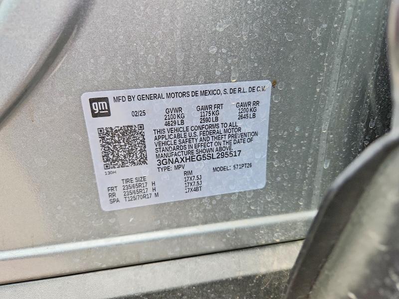 Aukcja sprzedaży 2025 Chevrolet Equinox, vin: 3GNAXHEG5SL295517, numer aukcji: 52519906