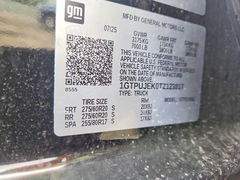 Продаж на аукціоні авто 2026 Gmc Sierra, vin: 1GTPUJEK0TZ123817, номер лоту: 54585486