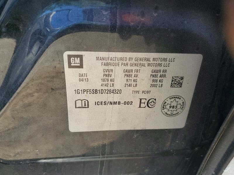 2013 Chevrolet Cruze მანქანა იყიდება აუქციონზე, vin: 1G1PF5SB1D7284320, აუქციონის ნომერი: 55244486
