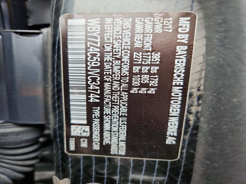 Aukcja sprzedaży 2018 Bmw I3, vin: WBY7Z4C59JVC34744, numer aukcji: 52035526