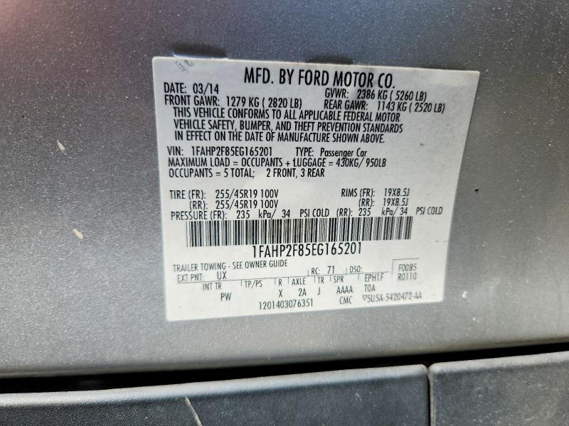 53828996 :رقم المزاد ، 1FAHP2F85EG165201 vin ، 2014 Ford Taurus مزاد بيع