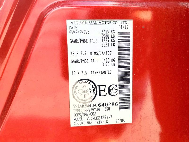 Продаж на аукціоні авто 2015 Nissan Pathfinder, vin: 5N1AR2MM1FC640286, номер лоту: 53269206