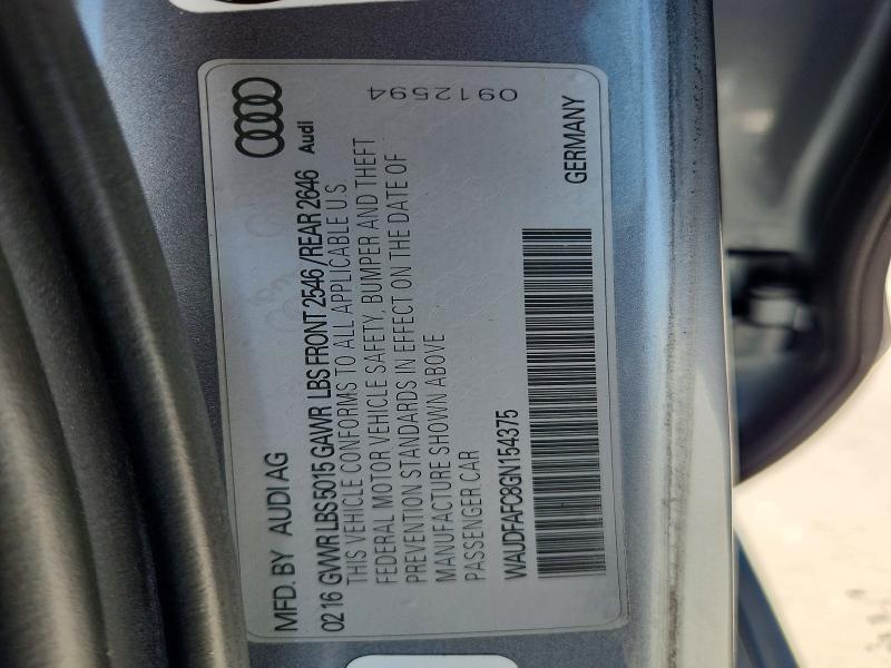 53627116 :رقم المزاد ، WAUDFAFC8GN154375 vin ، 2016 Audi A6 مزاد بيع