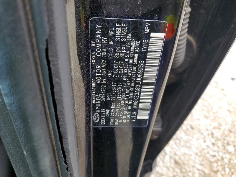 55176436 :رقم المزاد ، KM8K23AG3LU069256 vin ، 2020 Hyundai Kona مزاد بيع