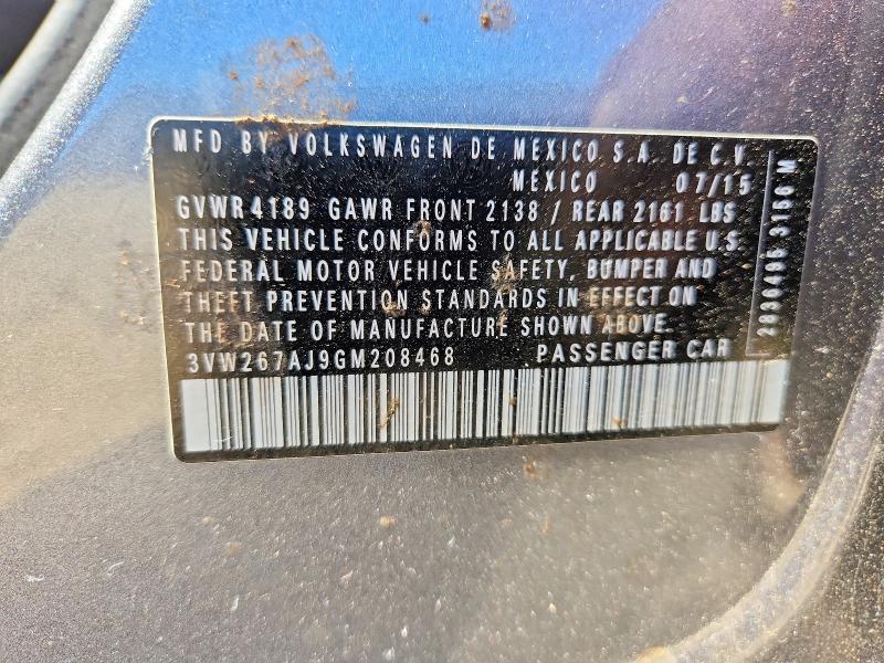 54016536 :رقم المزاد ، 3VW267AJ9GM208468 vin ، 2016 Volkswagen Jetta مزاد بيع