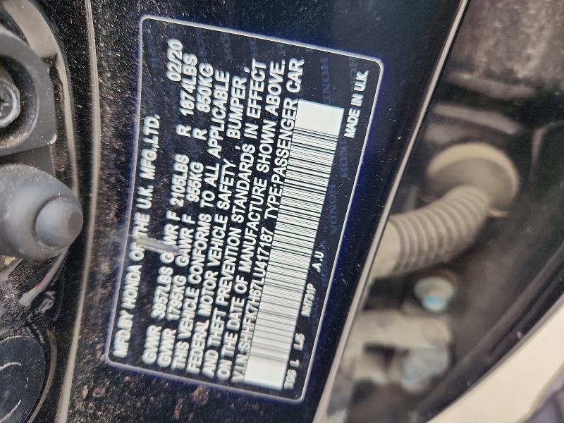 Aukcja sprzedaży 2020 Honda Civic, vin: SHHFK7H67LU417187, numer aukcji: 53303766