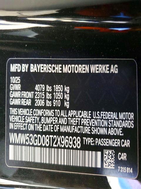 52366396 :رقم المزاد ، WMW53GD08T2X96938 vin ، 2026 Mini Cooper مزاد بيع