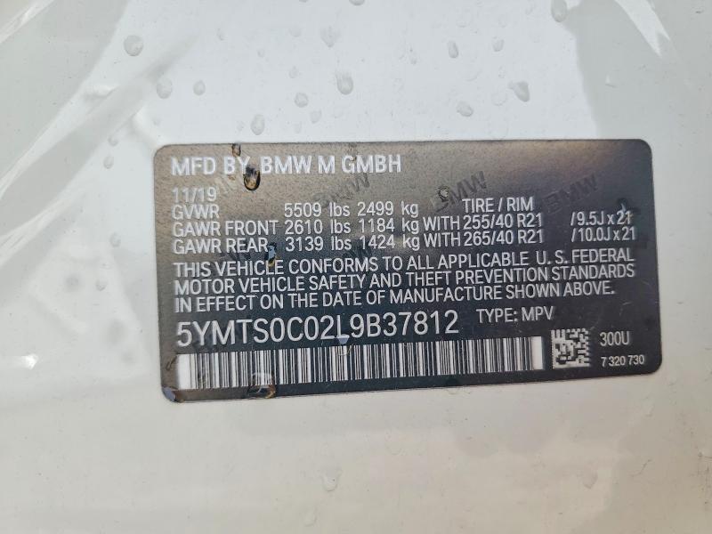 Aukcja sprzedaży 2020 Bmw X3, vin: 5YMTS0C02L9B37812, numer aukcji: 53815726