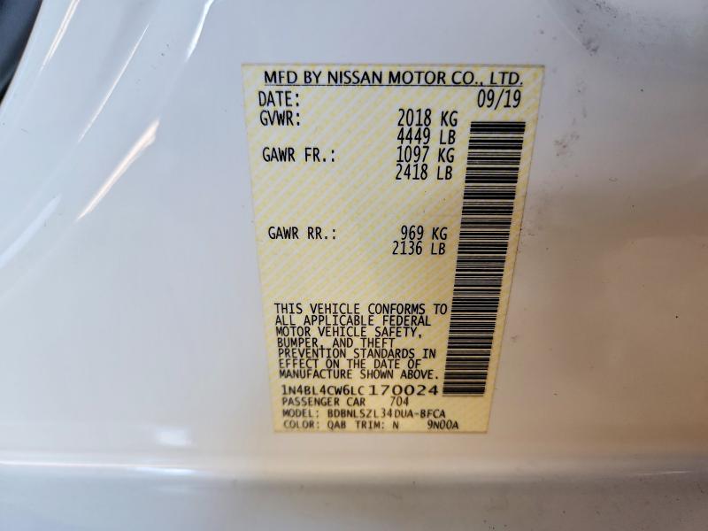 Продаж на аукціоні авто 2020 Nissan Altima, vin: 1N4BL4CW6LC170024, номер лоту: 52474816