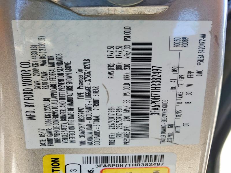 53267946 :رقم المزاد ، 3FA6P0H71HR382497 vin ، 2017 Ford Fusion مزاد بيع