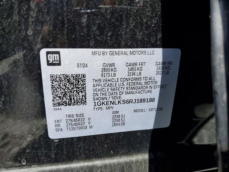 Aukcja sprzedaży 2024 Gmc Acadia, vin: 1GKENLKS6RJ189188, numer aukcji: 54701676