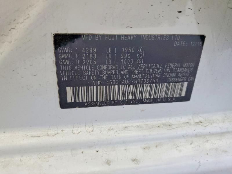 Aukcja sprzedaży 2017 Subaru Impreza, vin: 4S3GTAU6XH3706753, numer aukcji: 52855696