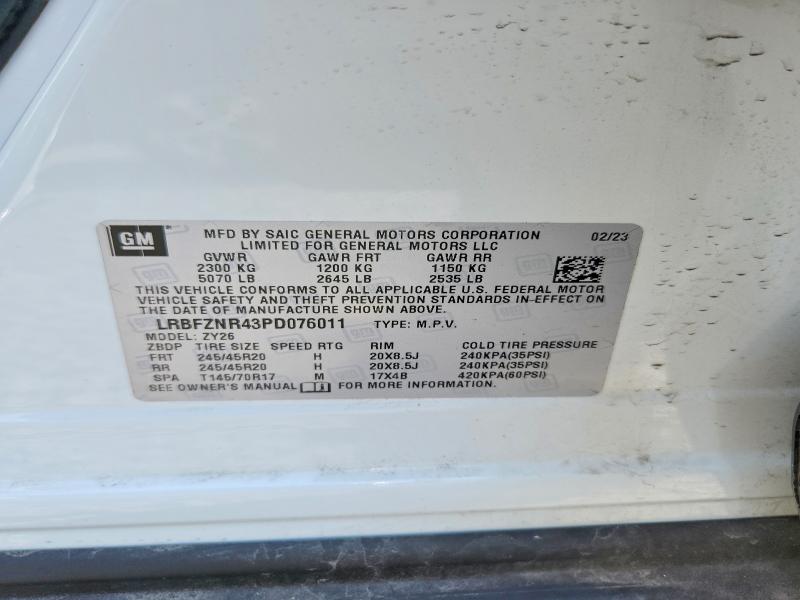 53982076 :رقم المزاد ، LRBFZNR43PD076011 vin ، 2023 Buick Envision مزاد بيع