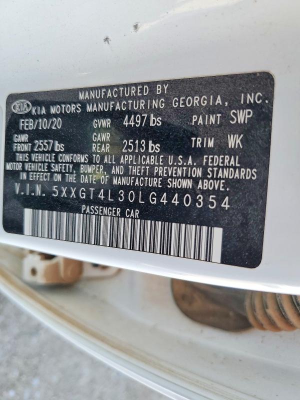 52241096 :رقم المزاد ، 5XXGT4L30LG440354 vin ، 2020 Kia Optima مزاد بيع