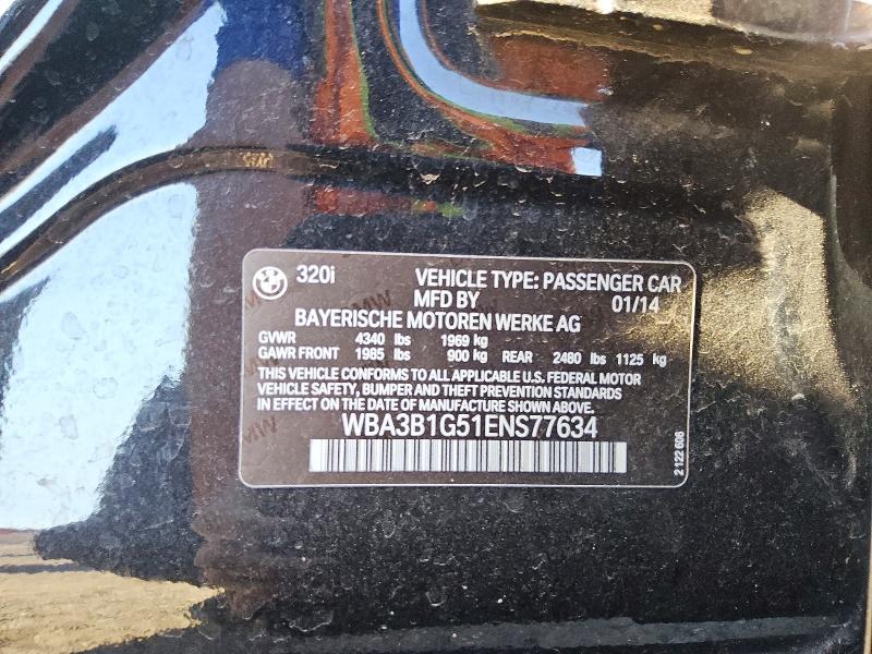 51572596 :رقم المزاد ، WBA3B1G51ENS77634 vin ، 2014 Bmw 320 مزاد بيع