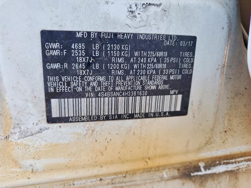 Продажа на аукционе авто 2017 Subaru Outback, vin: 4S4BSANC4H3381630, номер лота: 51907986