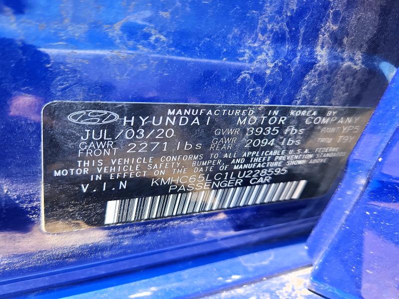 Aukcja sprzedaży 2020 Hyundai Ioniq, vin: KMHC65LC1LU228595, numer aukcji: 52612506