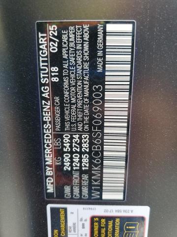 54056316 :رقم المزاد ، W1KMK6CB6SF069003 vin ، 2025 Mercedes-benz Cle مزاد بيع