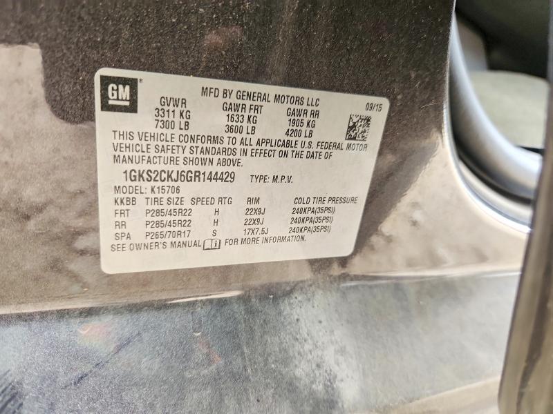 Aukcja sprzedaży 2016 Gmc Yukon, vin: 1GKS2CKJ6GR144429, numer aukcji: 53045486