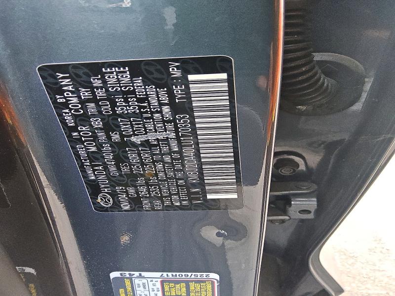 Продажа на аукционе авто 2020 Hyundai Tucson, vin: KM8J2CA40LU170353, номер лота: 54174586