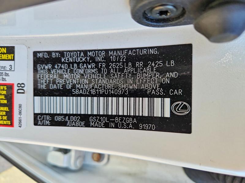 51064076 :رقم المزاد ، 58ADZ1B11PU140973 vin ، 2023 Lexus Es 350 مزاد بيع