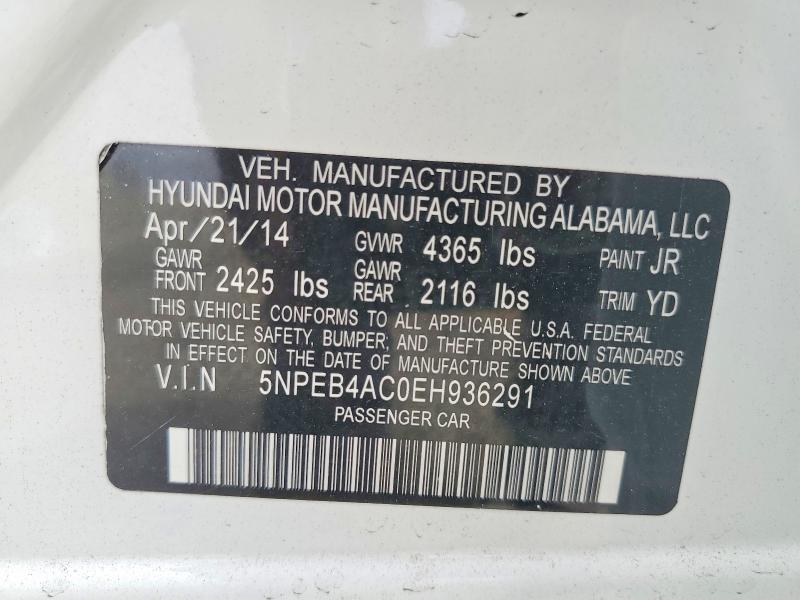 Aukcja sprzedaży 2014 Hyundai Sonata Se Automatic, vin: 5NPEB4AC0EH936291, numer aukcji: 53230746