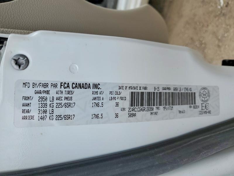 Продаж на аукціоні авто 2016 Chrysler Town & Country, vin: 2C4RC1CG4GR126990, номер лоту: 51351986