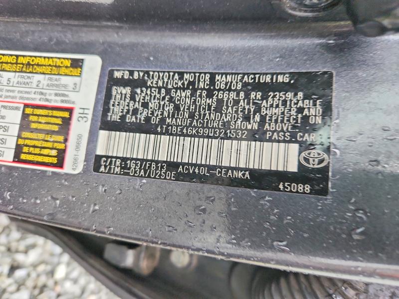 Продажа на аукционе авто 2009 Toyota Camry, vin: 4T1BE46K99U321532, номер лота: 52298386