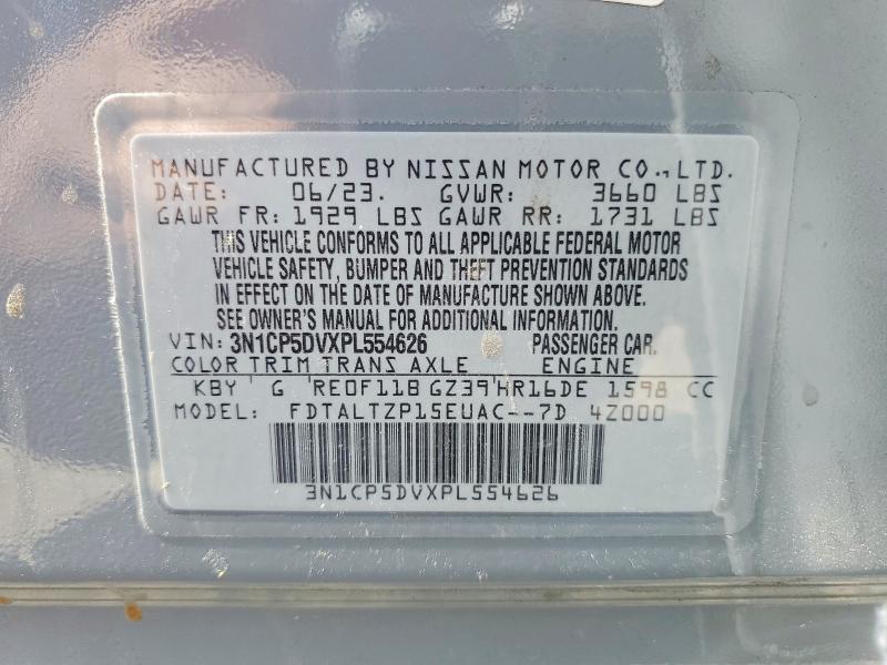 Aukcja sprzedaży 2023 Nissan Kicks, vin: 3N1CP5DVXPL554626, numer aukcji: 55111456
