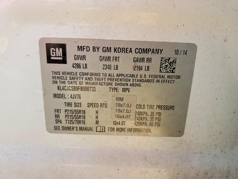 Продаж на аукціоні авто 2015 Buick Encore, vin: KL4CJCSB9FB060733, номер лоту: 53331016