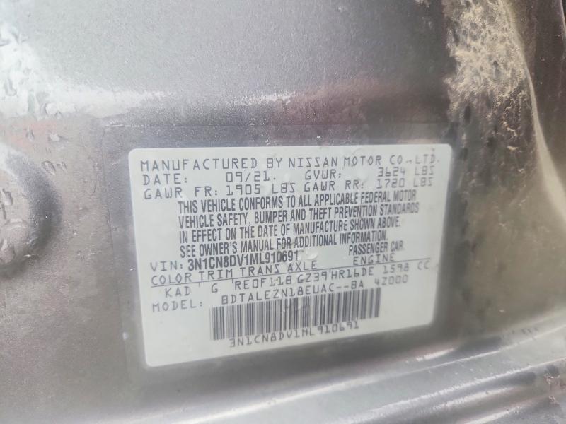 Aukcja sprzedaży 2021 Nissan Versa, vin: 3N1CN8DV1ML910691, numer aukcji: 54601716